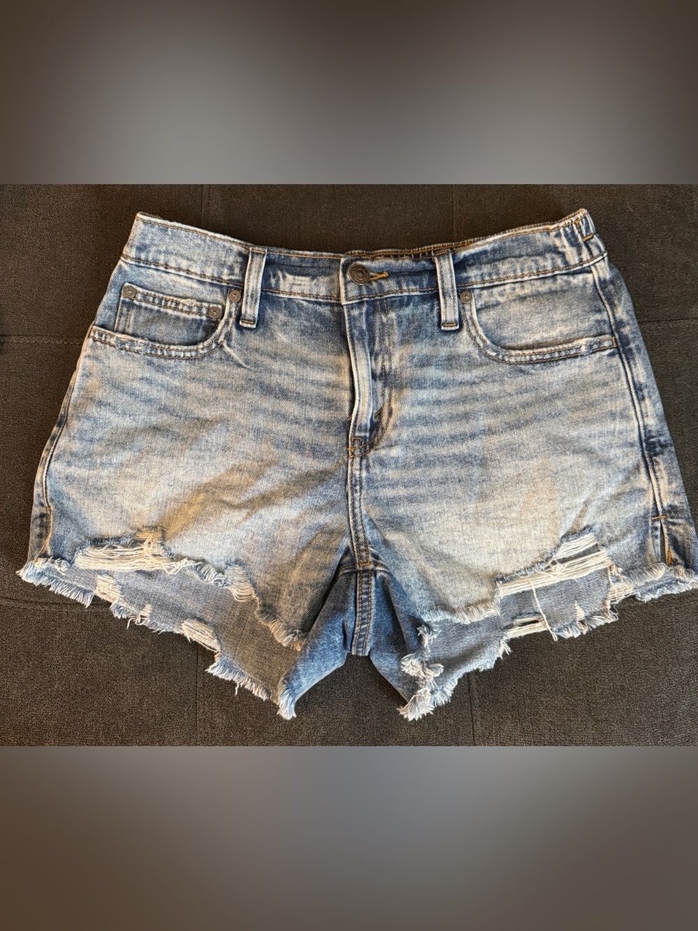 Aerie Frayed Hem Jean Shorts Light Blue Size Small